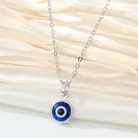 Retro Simple Color Resin Turkish Eye Necklace Demon Eye Pendant Necklace sku image 4