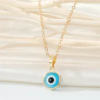 Retro Simple Color Resin Turkish Eye Necklace Demon Eye Pendant Necklace sku image 6