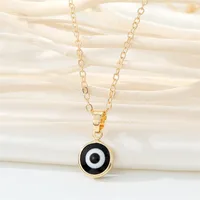 Retro Simple Color Resin Turkish Eye Necklace Demon Eye Pendant Necklace sku image 7