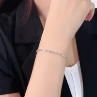 Elegant Square Sterling Silver Inlay Rhinestones Drawstring Bracelets main image 2
