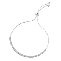 Elegant Square Sterling Silver Inlay Rhinestones Drawstring Bracelets main image 1