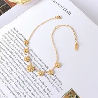 Fashion Flower Titanium Steel Plating No Inlaid Women's Anklet main image 1
