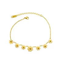 Fashion Flower Titanium Steel Plating No Inlaid Women's Anklet main image 5