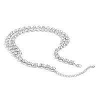 New Personality Stitching Round Beads Rhinestone Double Necklace Long Tassel Necklace main image 4