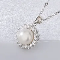 925 Sterling Silver Gem Plating Flower Rings Earrings Necklace sku image 5