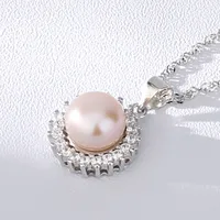 925 Sterling Silver Gem Plating Flower Rings Earrings Necklace sku image 3