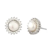 925 Sterling Silver Gem Plating Flower Rings Earrings Necklace sku image 8