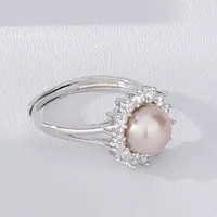925 Sterling Silver Gem Plating Flower Rings Earrings Necklace sku image 4