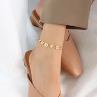 Fashion Flower Titanium Steel Plating No Inlaid Women's Anklet sku image 1