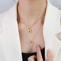 Wholesale Jewelry Fashion Printing 304 Stainless Steel 18K Gold Plated Plating Necklace sku image 5