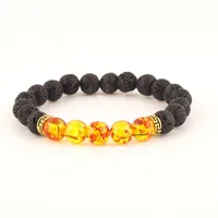New Volcanic Stone Natural Stone Tiger Eye Stone Agate Beads Colorful Bracelets sku image 2