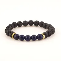 New Volcanic Stone Natural Stone Tiger Eye Stone Agate Beads Colorful Bracelets sku image 7