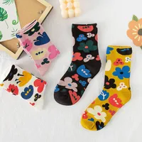 New Socks Women's Tube Socks Korean Small Flower Personality Cartoon Socks Wholesale main image 2