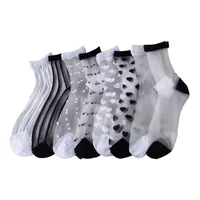 Retro Polka Dot Love Vertical Strips Glass Silk Card Silk Socks Women's Tube Socks Wholesale main image 5