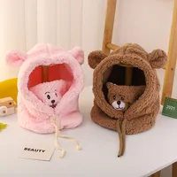 Children's Hats Cycling Windproof Warm Ear Masks Bibs One Parent-child Plush Lei Feng Hat main image 2