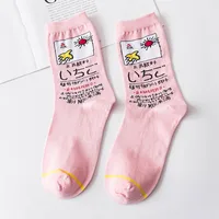 Autumn And Winter New Cartoon Beverage Gourmet Mid-tube Ladies Pure Cotton Socks Wholesale sku image 1