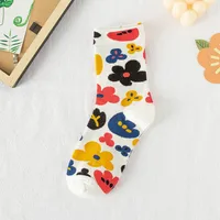 New Socks Women's Tube Socks Korean Small Flower Personality Cartoon Socks Wholesale sku image 1