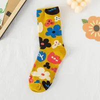 New Socks Women's Tube Socks Korean Small Flower Personality Cartoon Socks Wholesale sku image 3