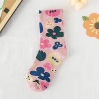 New Socks Women's Tube Socks Korean Small Flower Personality Cartoon Socks Wholesale sku image 4