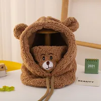 Children's Hats Cycling Windproof Warm Ear Masks Bibs One Parent-child Plush Lei Feng Hat sku image 6