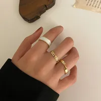Korean Golden Smile Face Twist Woven Ring sku image 5