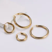 Simple Style Geometric Polishing Stainless Steel No Inlaid 18K Gold Plated Earrings main image 2