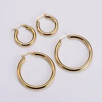 Simple Style Geometric Polishing Stainless Steel No Inlaid 18K Gold Plated Earrings main image 4