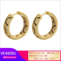 Micro-inlaid Zircon Leopard Print Heart Pattern Geometric Copper Earrings main image 4
