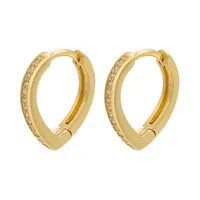 Micro-inlaid Zircon Leopard Print Heart Pattern Geometric Copper Earrings sku image 1