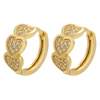 Micro-inlaid Zircon Leopard Print Heart Pattern Geometric Copper Earrings sku image 3