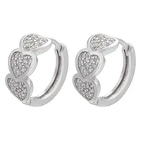 Micro-inlaid Zircon Leopard Print Heart Pattern Geometric Copper Earrings sku image 4