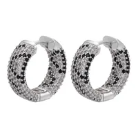 Micro-inlaid Zircon Leopard Print Heart Pattern Geometric Copper Earrings sku image 10