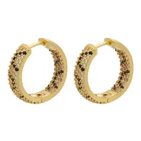 Micro-inlaid Zircon Leopard Print Heart Pattern Geometric Copper Earrings sku image 7