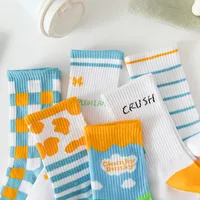 Socks Women's Tube Socks Autumn And Winter Stockings Blue Stripes College Style Stockings main image 2