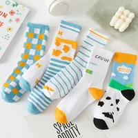 Socks Women's Tube Socks Autumn And Winter Stockings Blue Stripes College Style Stockings sku image 7