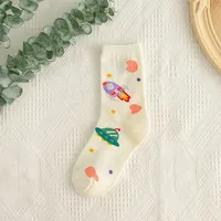 Autumn And Winter New Tube Socks Outer Space Series Cartoon Cotton Socks Wholesale sku image 2