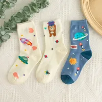 Autumn And Winter New Tube Socks Outer Space Series Cartoon Cotton Socks Wholesale sku image 4