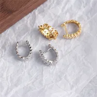 New European And American Entry Lux Full Diamond Wheat Earrings Temperament Wild High-grade Ear Clip Silver Earrings For Women main image 2