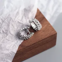New European And American Entry Lux Full Diamond Wheat Earrings Temperament Wild High-grade Ear Clip Silver Earrings For Women main image 3