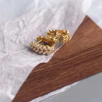 New European And American Entry Lux Full Diamond Wheat Earrings Temperament Wild High-grade Ear Clip Silver Earrings For Women main image 4