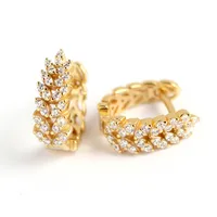New European And American Entry Lux Full Diamond Wheat Earrings Temperament Wild High-grade Ear Clip Silver Earrings For Women main image 5