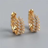 New European And American Entry Lux Full Diamond Wheat Earrings Temperament Wild High-grade Ear Clip Silver Earrings For Women sku image 1