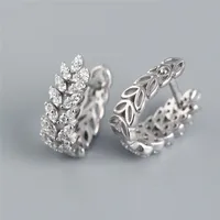 New European And American Entry Lux Full Diamond Wheat Earrings Temperament Wild High-grade Ear Clip Silver Earrings For Women sku image 2