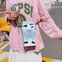 New Trendy Fashion Milk All-match Color Printing Korean Small Square Bag main image 2