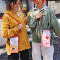 New Trendy Fashion Milk All-match Color Printing Korean Small Square Bag main image 3
