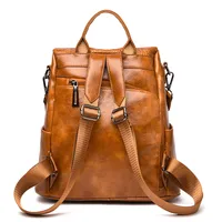 Anti-theft Backpack Korean Pu Leather Large-capacity Crocodile Pattern Dual-use Backpack main image 3