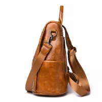 Anti-theft Backpack Korean Pu Leather Large-capacity Crocodile Pattern Dual-use Backpack main image 4