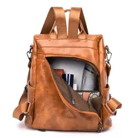 Anti-theft Backpack Korean Pu Leather Large-capacity Crocodile Pattern Dual-use Backpack main image 1