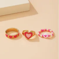 New Creative Simple Resin Alloy Women's Tail Ring Ring Color Ring Set main image 3