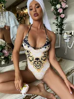 Retro Printed Swimsuit One-piece Bikini Female Swimsuit European And American Swimwear main image 1